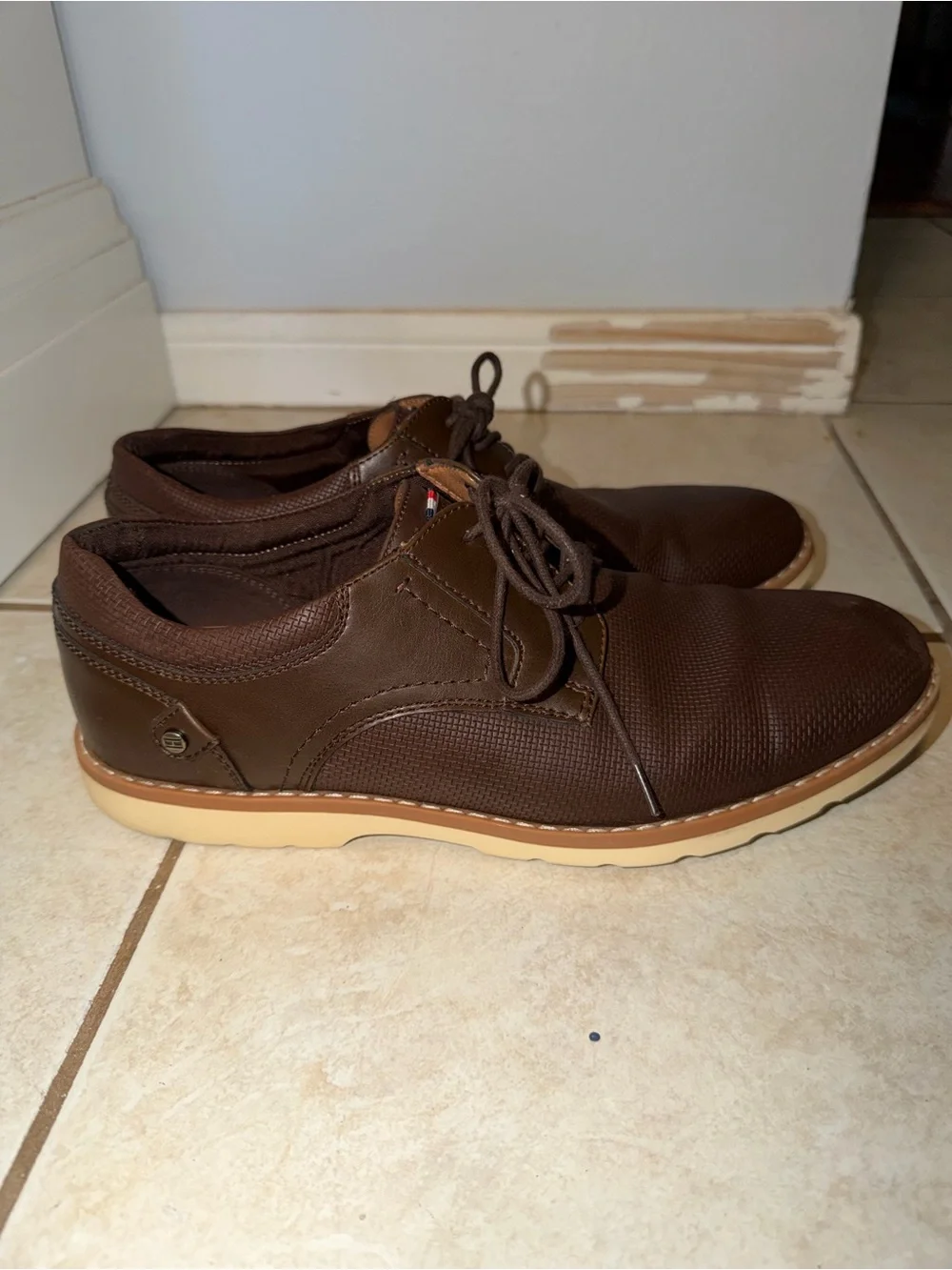 🚨 Tommy Hilfiger Brown Textured Oxford Dress Shoes Men’s Lace-Up